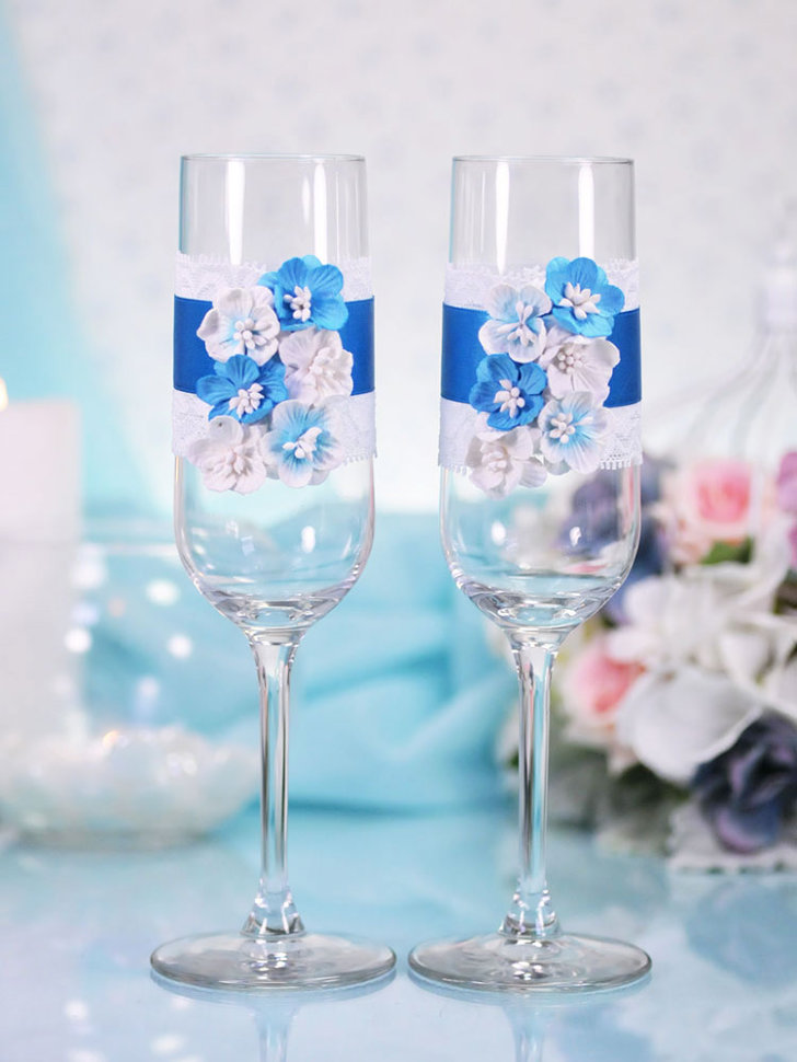 Роспись по стеклу: как украсить свадебные бокалы своими руками