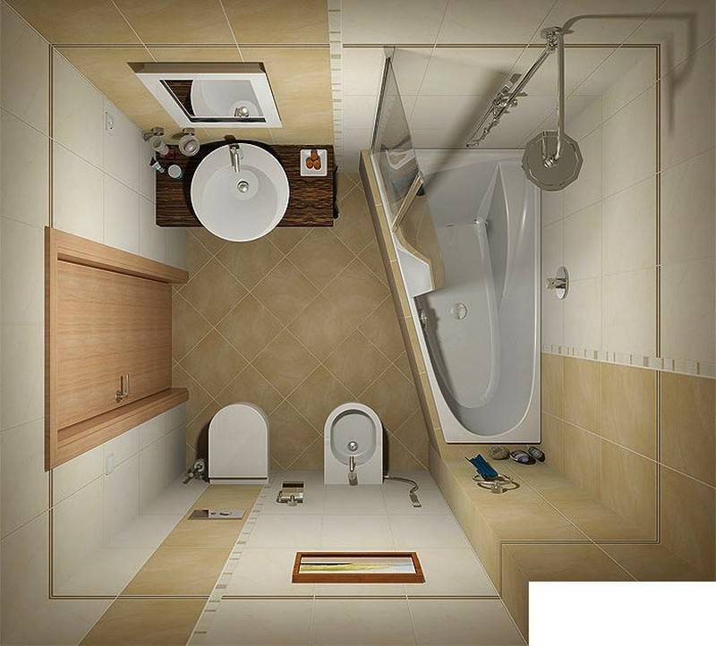 Дизайн ванной комнаты на 5 квадратных метров