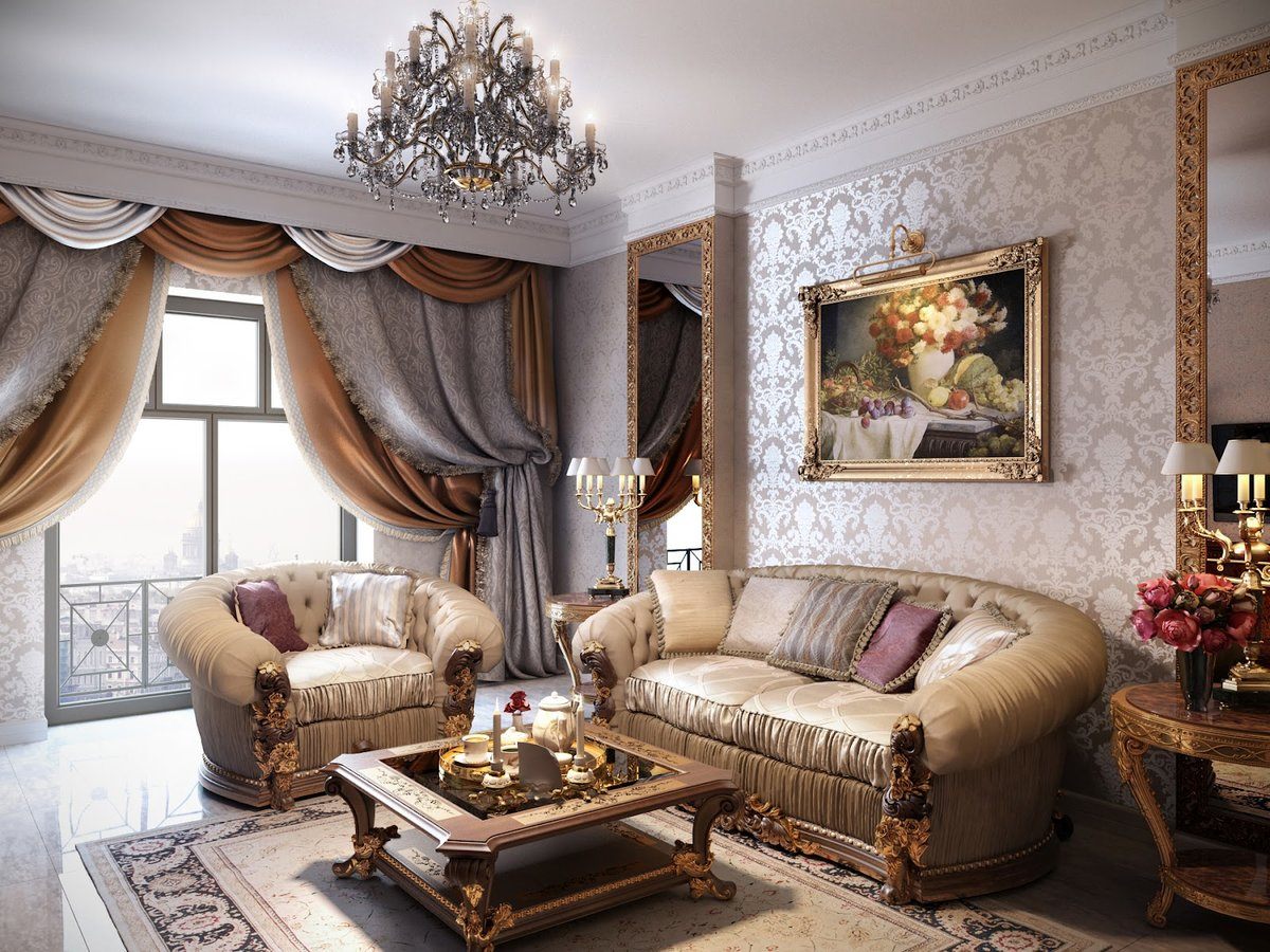 Варианты выбора мебели для гостиной комнаты классического стиля