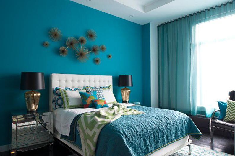 Красивый дизайн спальни в зеленых тонах, 26 фото в интерьере, а также примеры бирюзовых спален и оливковых, выбор мебели и обоев, советы по сочетанию разных цветов